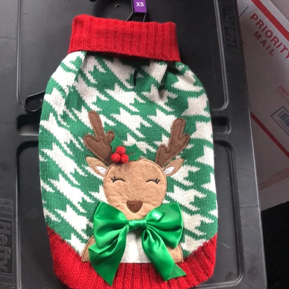 NWOT Reindeer Holiday Christmas Winter dog sweater XS